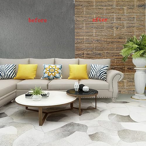 Miniatura 4 de Paneles de pared 3D de madera retro de lujo para despegar y pegar panel de pared de espuma autoadhesivo azulejos de pared anticolisión para pared de