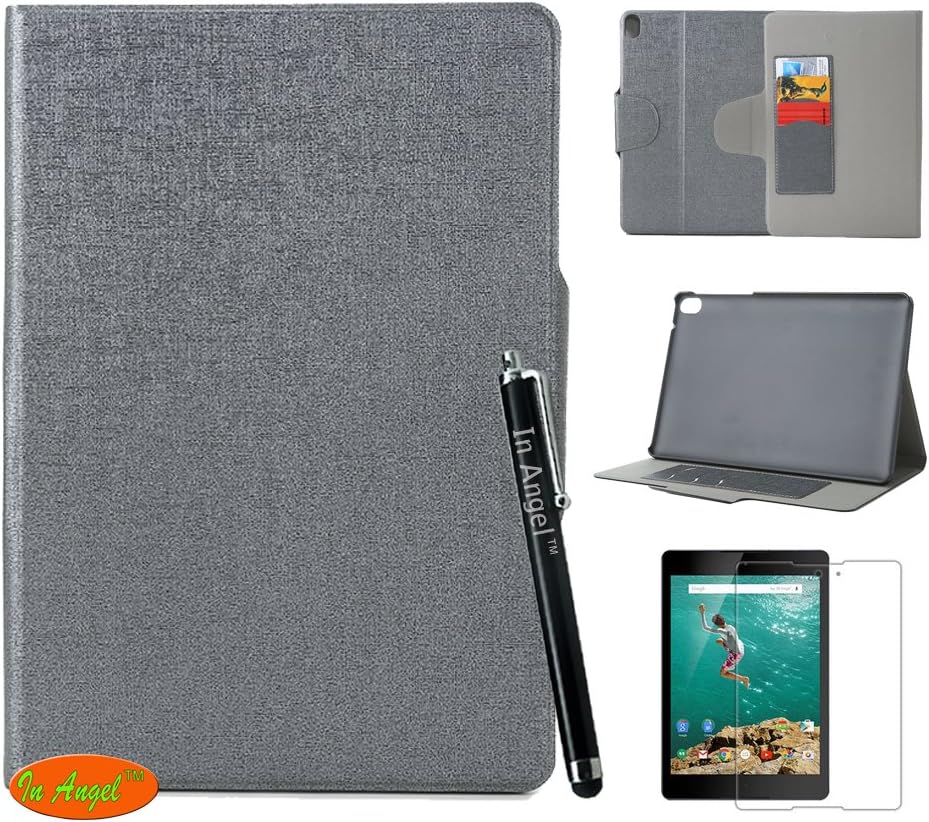 In Angel Nexus 9 Case,Google Nexus 9 Case Fashion Pure Color Simple Soft Pu Leather in-Build Stand Function with Card Slot Holder Full Body Protection