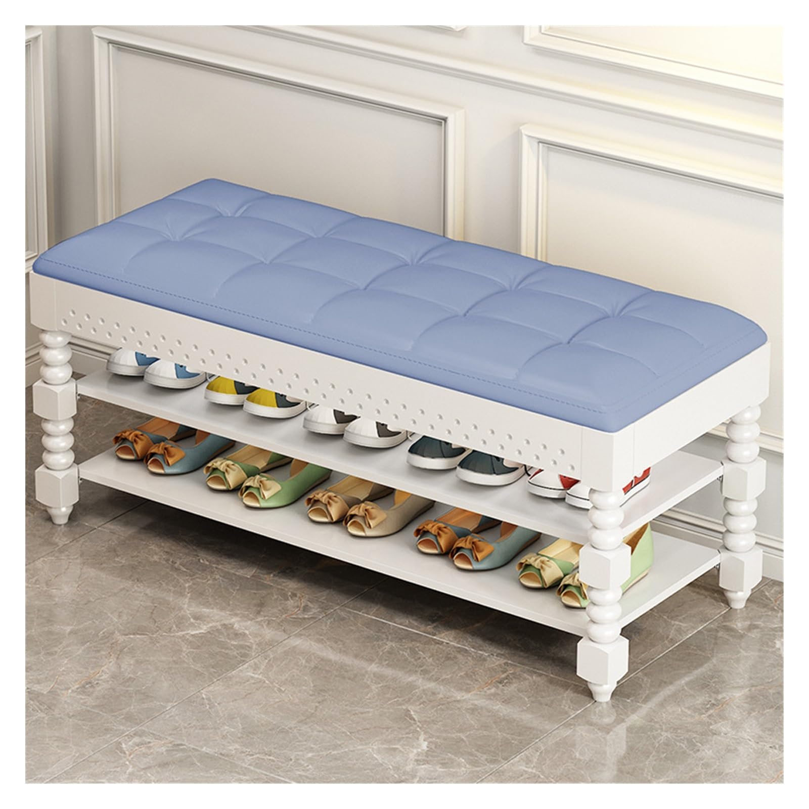 Aioneer Footstool For Front Door Entrance Shoe Changing Stool Home Entrance Can Sit Shoe Cabinet Multifunctional Storage Shoe Rack Wear Shoe Stool Outdoor Bench Shoe Bench,C L 10-C-L 100cm