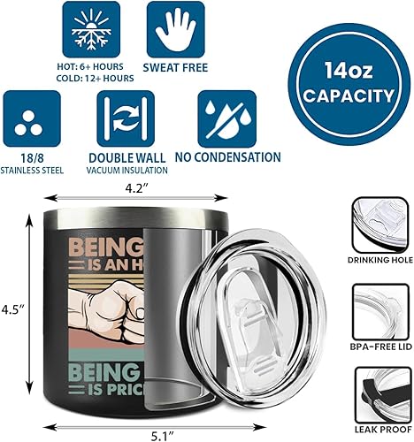 Miniatura 9 de Pawfect House Taza de café aislada de 14 onzas con tapa, regalos de cumpleaños para papá de parte de hija, hijo, niños, regalos de cumpleaños para