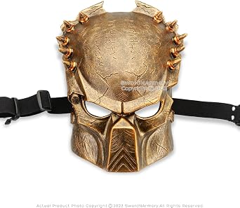 Munetoshi Predator Alien Mask Hunter Warrior Scifi Action Movie Comic Cosplay Bronze Black