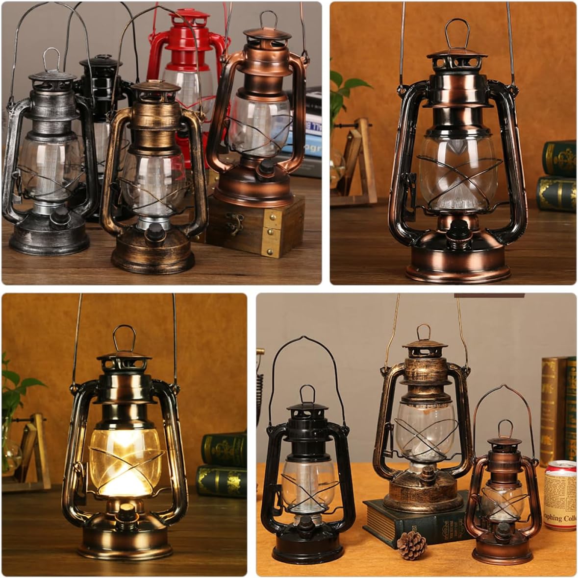 Garneck 1pc Retro Led Kerosene Lamp Rechargeable Outdoor Camping Lantern Vintage-Style Night Light for Home Travel for Camping Hiking and Emergencies Warm Finish