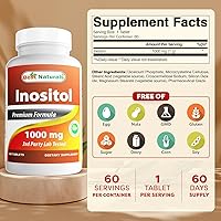 Vista 2 de Best Naturals Inositol 1000 mg 60 Tabletas