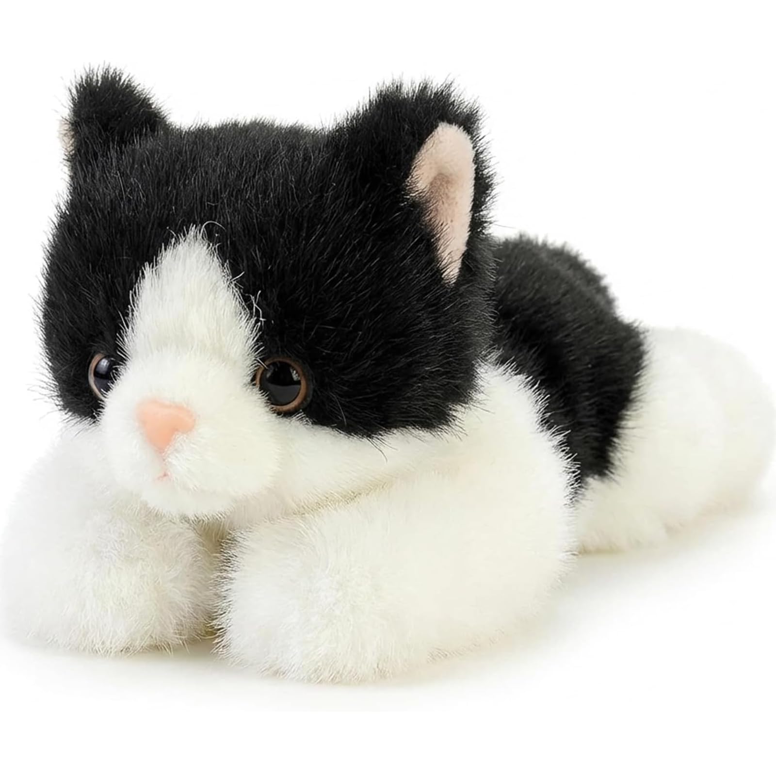 Black and White Cat Plush Cat Teddy for Comfort and Relaxation, Soft Cat