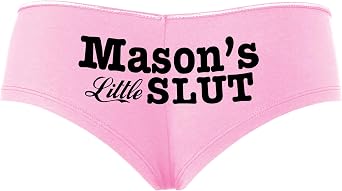 Knaughty Knickers Masons Little Slut Mason Personalized Slutty Bedroom Play Pink Boyshort Panties With Adult Design