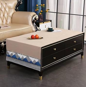 Coffee Table Cloth Coffee Table Cover - Sea Wave Khaki
