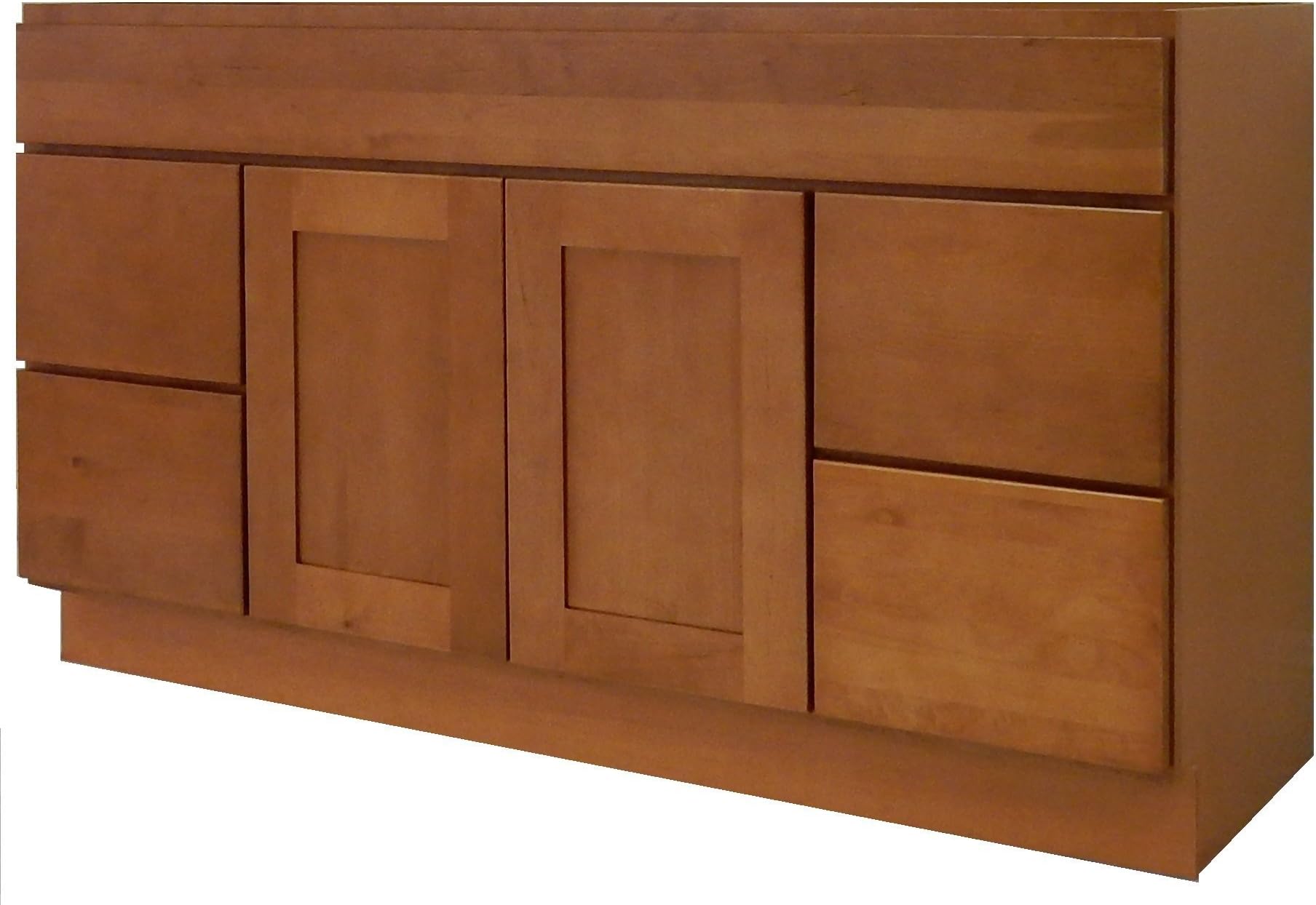 NGY HS-6021D Vanity Cabinet Maple Wood, 60" L, Honey Shaker