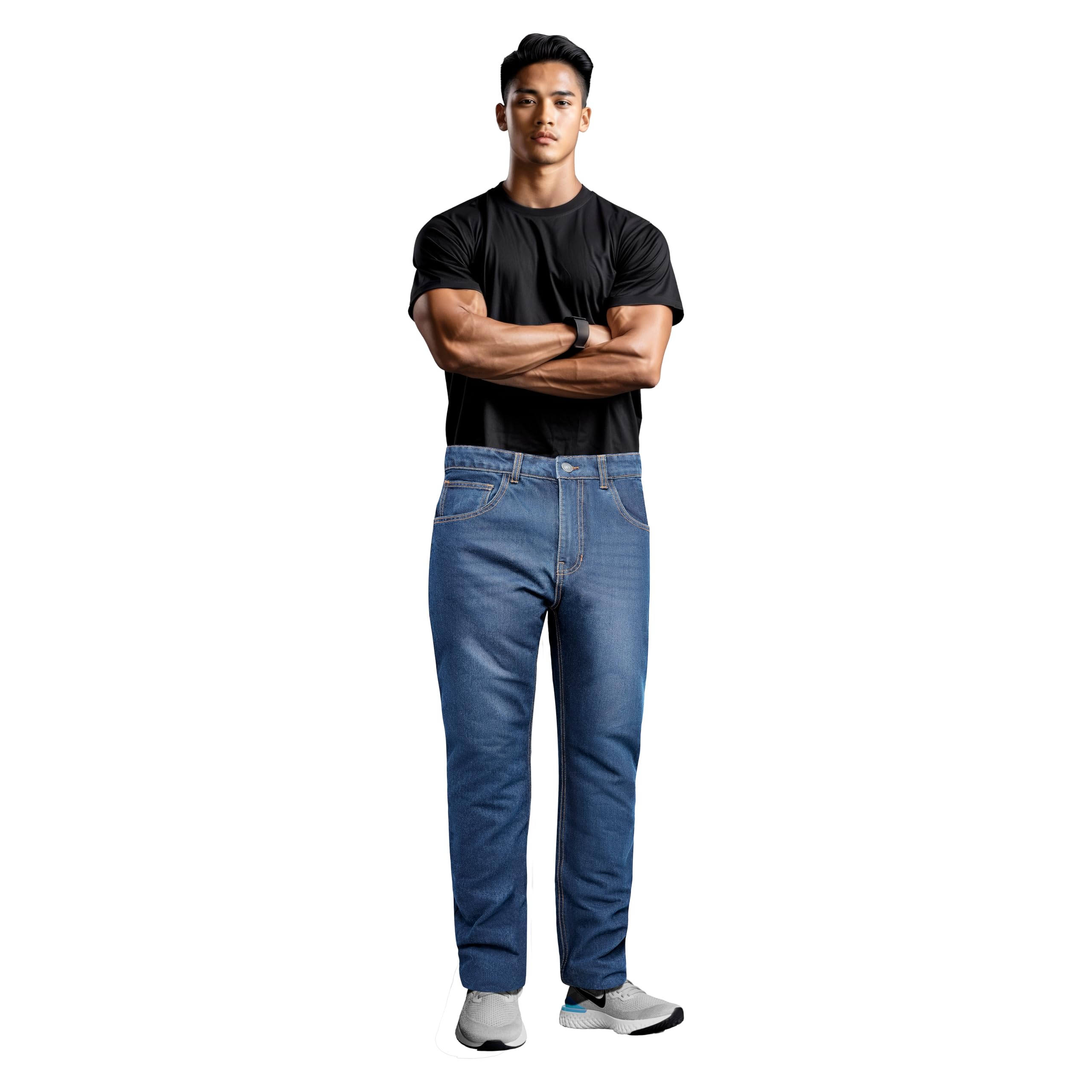 Great Bikers Gear - Jeans protettivi da Uomo, Fodera in aramide, Pantaloni da Motociclista da Moto, Fodera Protettiva Rinforzata, Protezione per Ginocchia e Fianchi