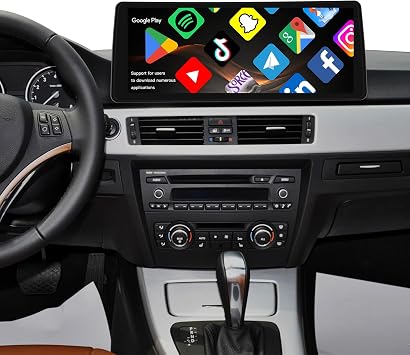 12.3 Inch Android Screen for BMW 3 Series E90 E91 E92 E93,CarPlay Wireless Android Auto,Screen Mirroring,Split Screen,Wi-Fi, Music,TV,Navigation,Vehicle Cameras,Netflix Spotify TikTok (64GB)