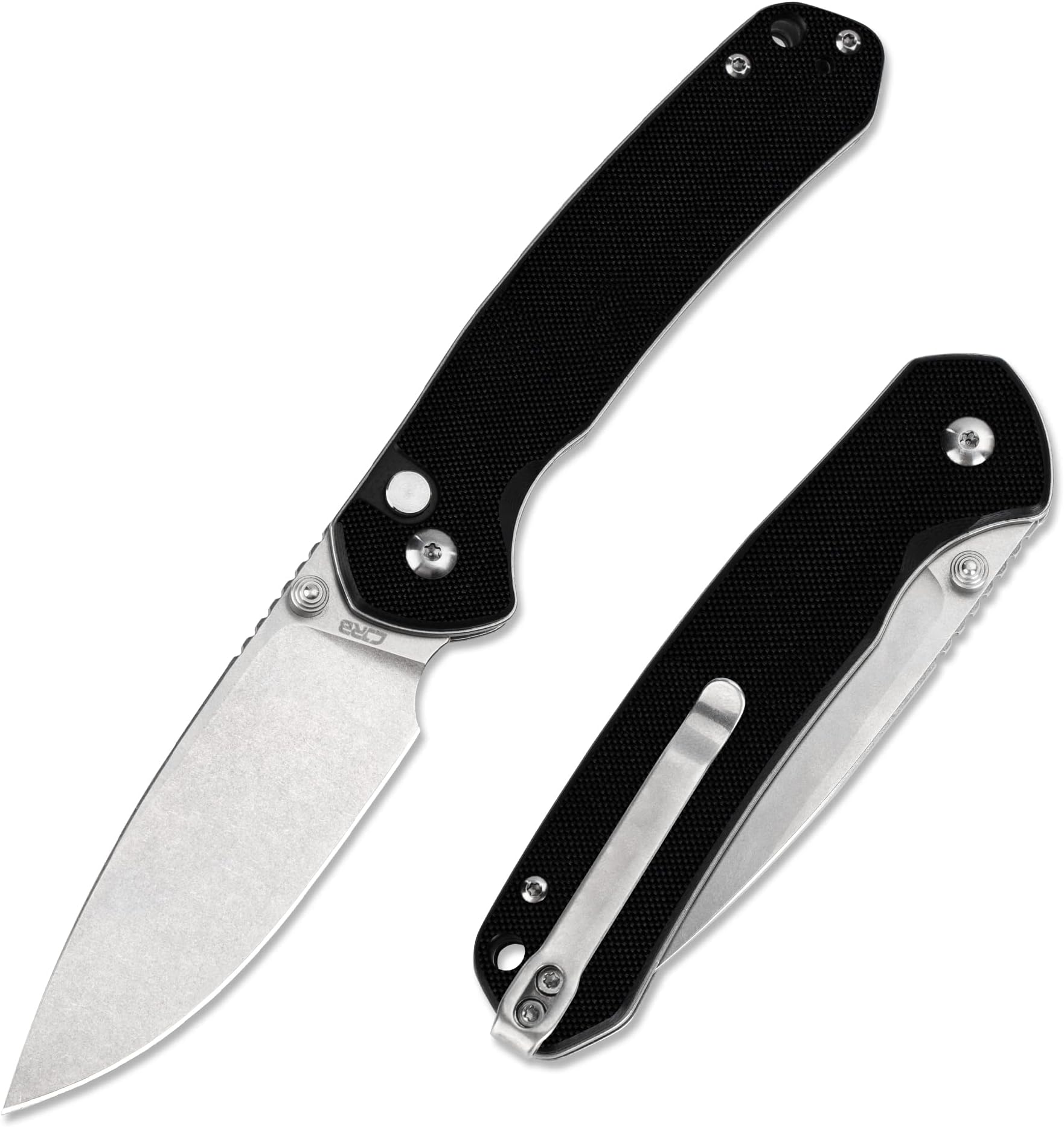 Folding Knife Pyrite (J1925) AR-RPM9 Blade and G10 Handle EDC Pocket Knife with Clip Black