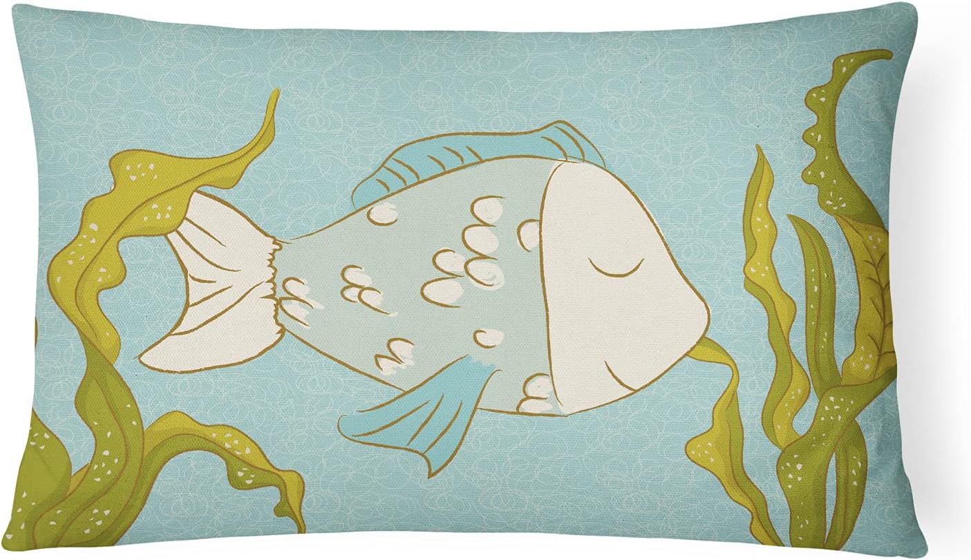 Caroline's Treasures BB8532PW1216 Flamingo Welcome Canvas Fabric Decorative Pillow Machine Washable, Indoor Outdoor Decorative Pillow for Couch, Bed or Patio, 12HX16W