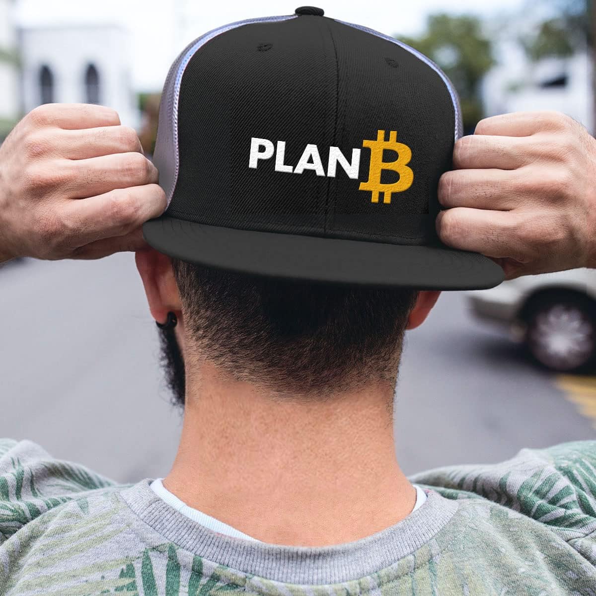 Plan B Bitcoin Back Mesh Hat Casual Wear Baseball Cap Men Breathable Mesh Back Adjustable Snapback Strap