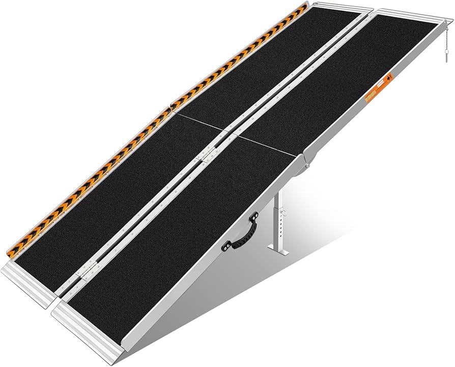 車椅子 スロープ 段差スロープ 長さ244cm*幅74cm 折りたたみ アルミスロープ,スロープ長さ約244cm,幅約72.5cm,耐荷重約270kg