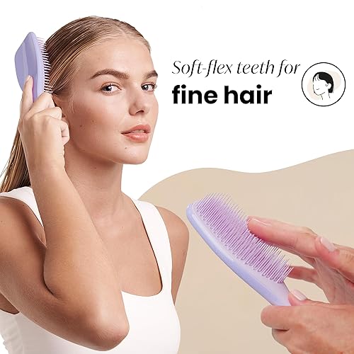 Miniatura 3 de Tangle Teezer El cepillo desenredante húmedo fino y frágil  Dientes suaves y flexibles para menos roturas  Ideal para cabello fino, cuero cabelludo