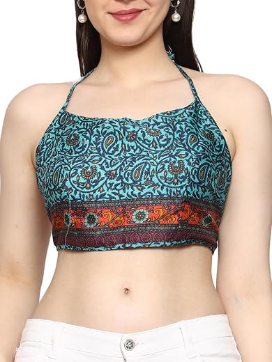 KE KANHA EXPORTS Halter Neck Wrap Top|top for Women|Backless Tops for Women|Halter Neck Tops|Adjustable wrap Waist|Boho Be...