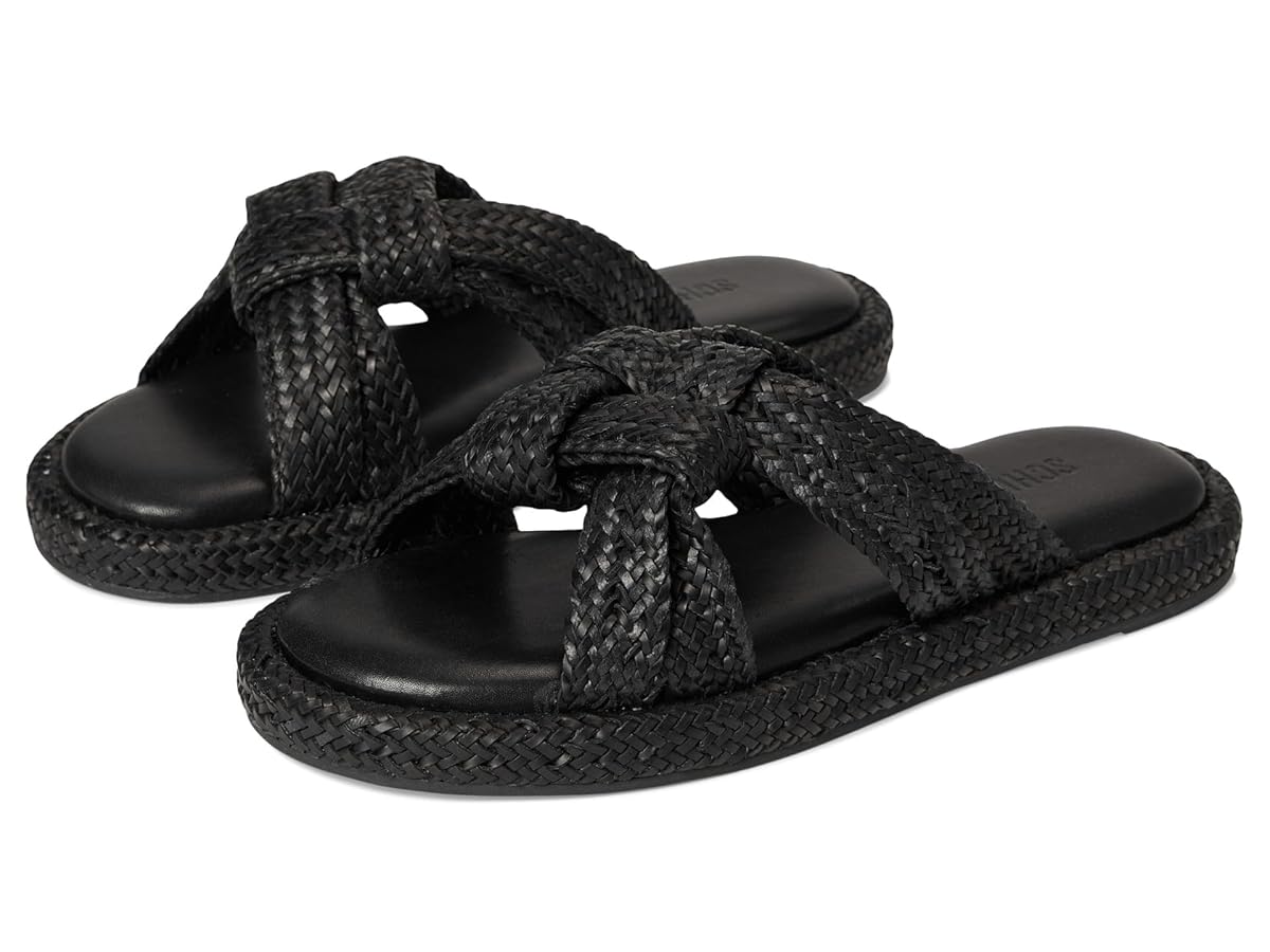 サンダル・ミュール KJACQUES Women Sandals SIMELA F EBENE CDC Black Buy Angeles Black Flat Slip Ons | Sandals | Rag & Co United