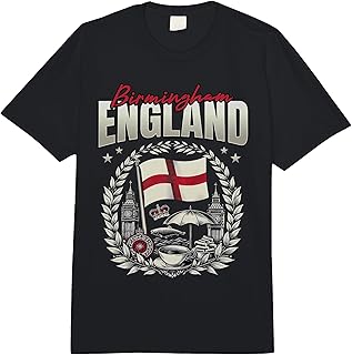 Birmingham England Flag Souvenir Birmingham Vacation Comfort Colors Adult Heavyweight T-Shirt