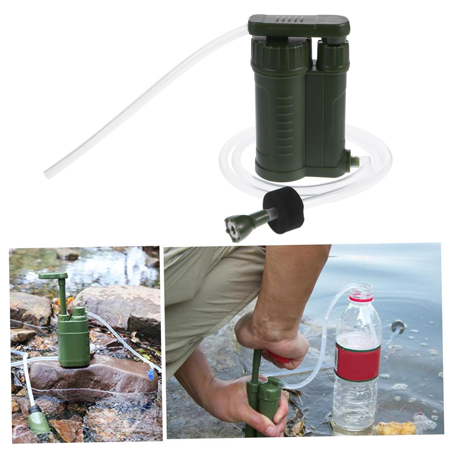 1Pc Portable Water Pump Emergency Water Purifier for Camping Hiking Outdoor Activities Removes Sediment Durable Reliable Water Filtration