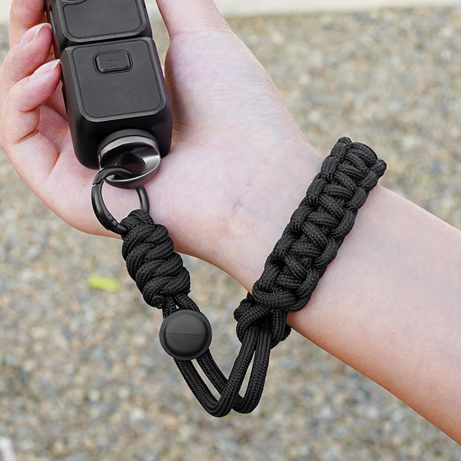 VBESTLIFE Ręczny Pasek na Nadgarstek do Kieszeni 3, Insta X5 X4, Poliestrowy Pasek o Wysokiej Wytrzymałości ze śrubą 1/4 Cala, 19 Cm (BLACK)