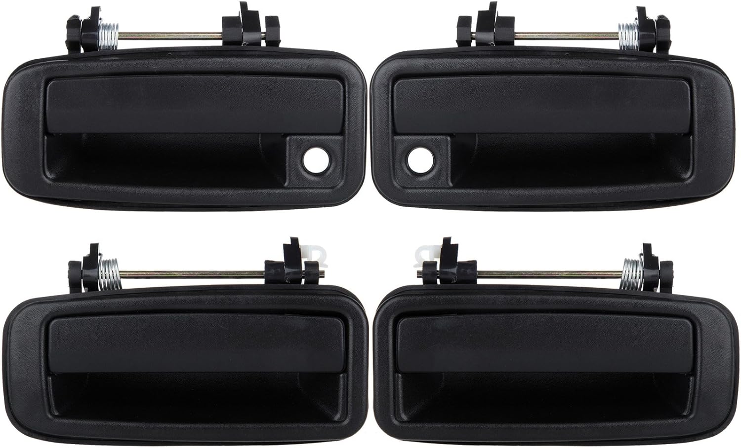 LUJUNTEC Exterior Door Handles Driver Passenger Side Replacement for 1988-1992 For Toyota Corolla Texture Black(4pcs)