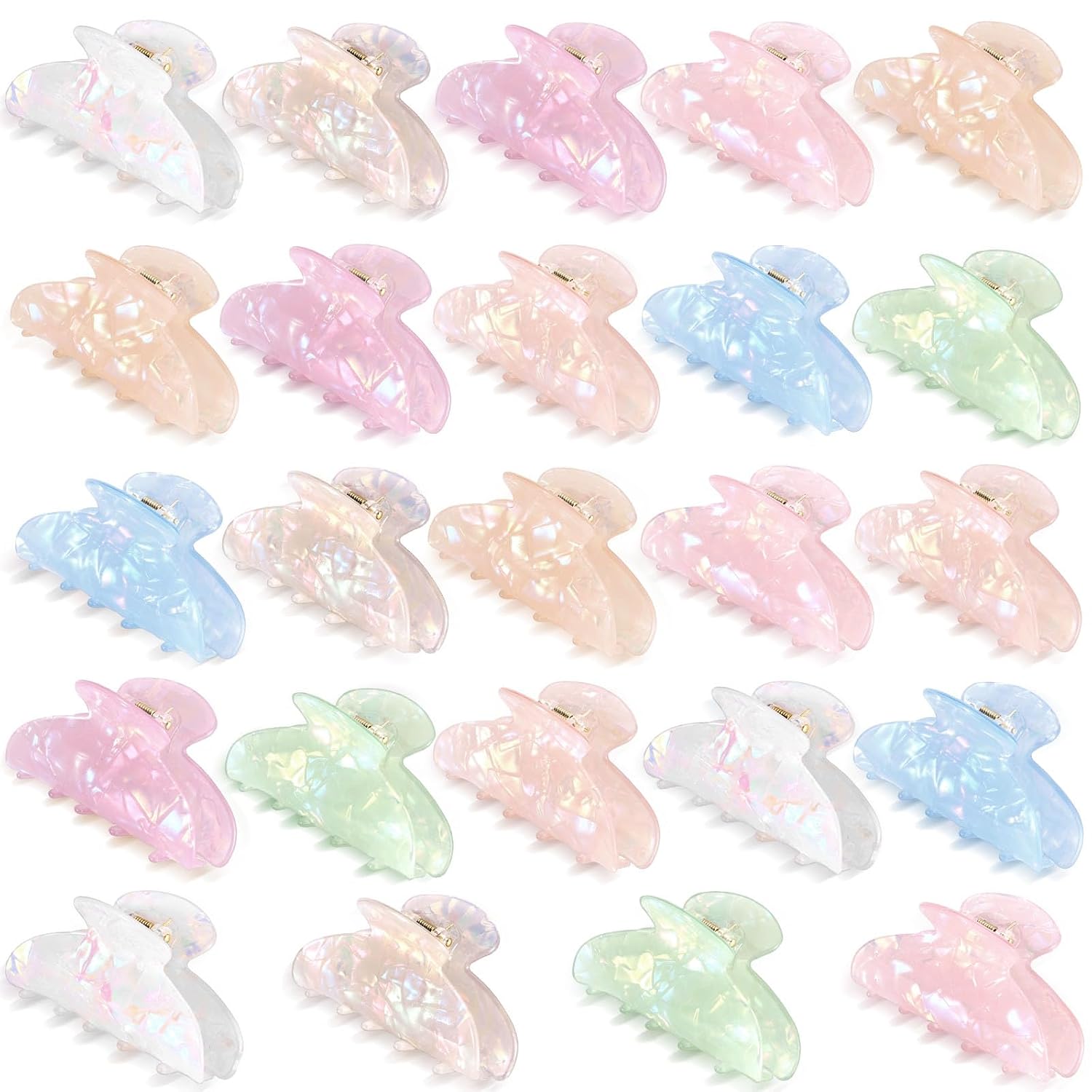 8 Pcs Large Acrylic Hair Claw Clips Bulk Non-Slip Hold Jaw Clamps for Women Girls Mermaid Stylish French Barrettes Accessories Thick and Thin Hair Headpiece Home Out Birthday Party Gift (8)