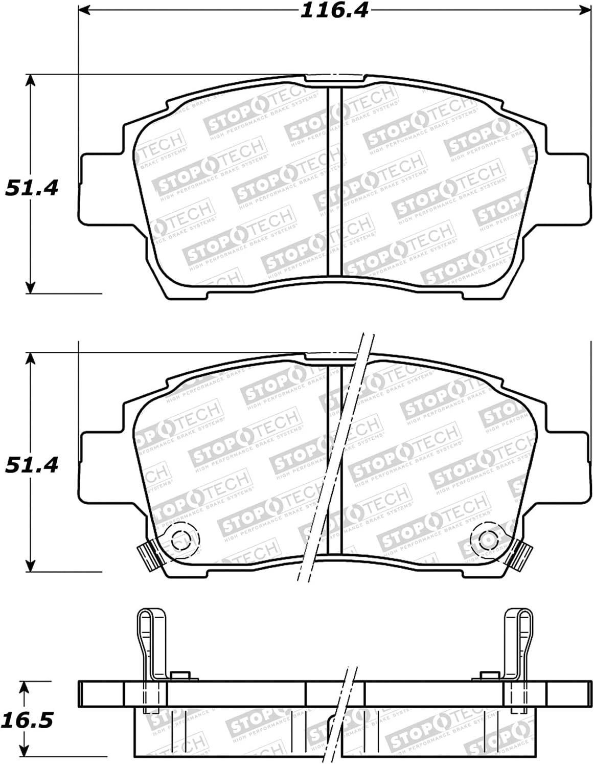 StopTech 309.08221 Sport Brake Pads with Shims and Hardware