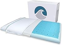 Vista 7 de Bluewave Bedding Almohada de espuma viscoelástica de gel extra delgada para personas que duermen boca abajo y de espalda, diseño delgado, plano