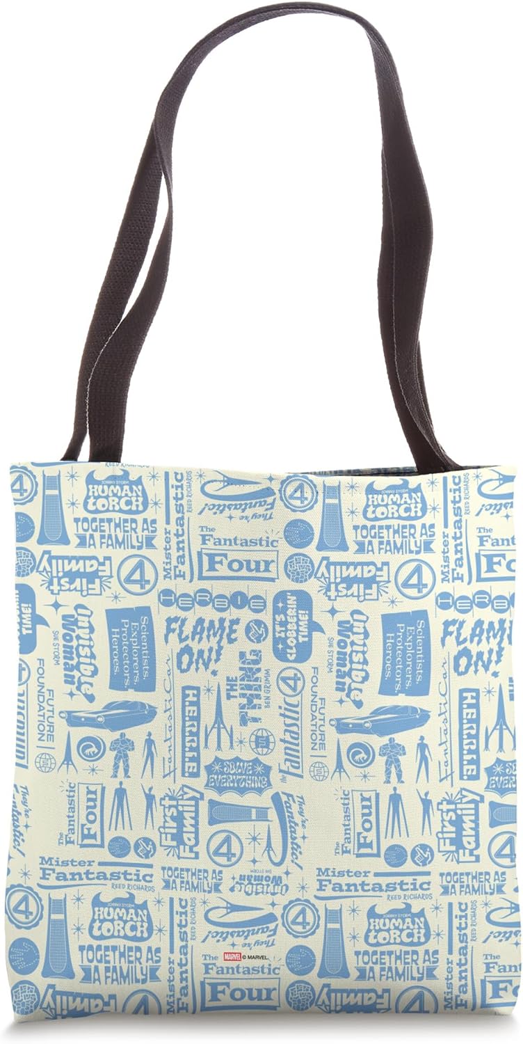 Marvel Studios The Fantastic Four: First Steps Words & Icons Tote Bag