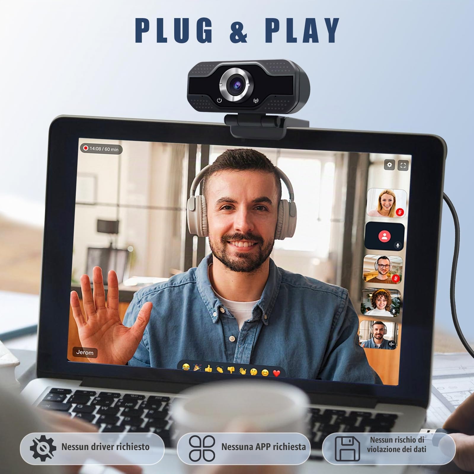 1080P Webcam PC with Dual Microphone,30FPS Full HD USB Webcam,Upgraded Autofocus, Light Correction,Noise Cancellation,Privacy Shutter and Tripod, Camera for Video Calling, Conference and Studio
