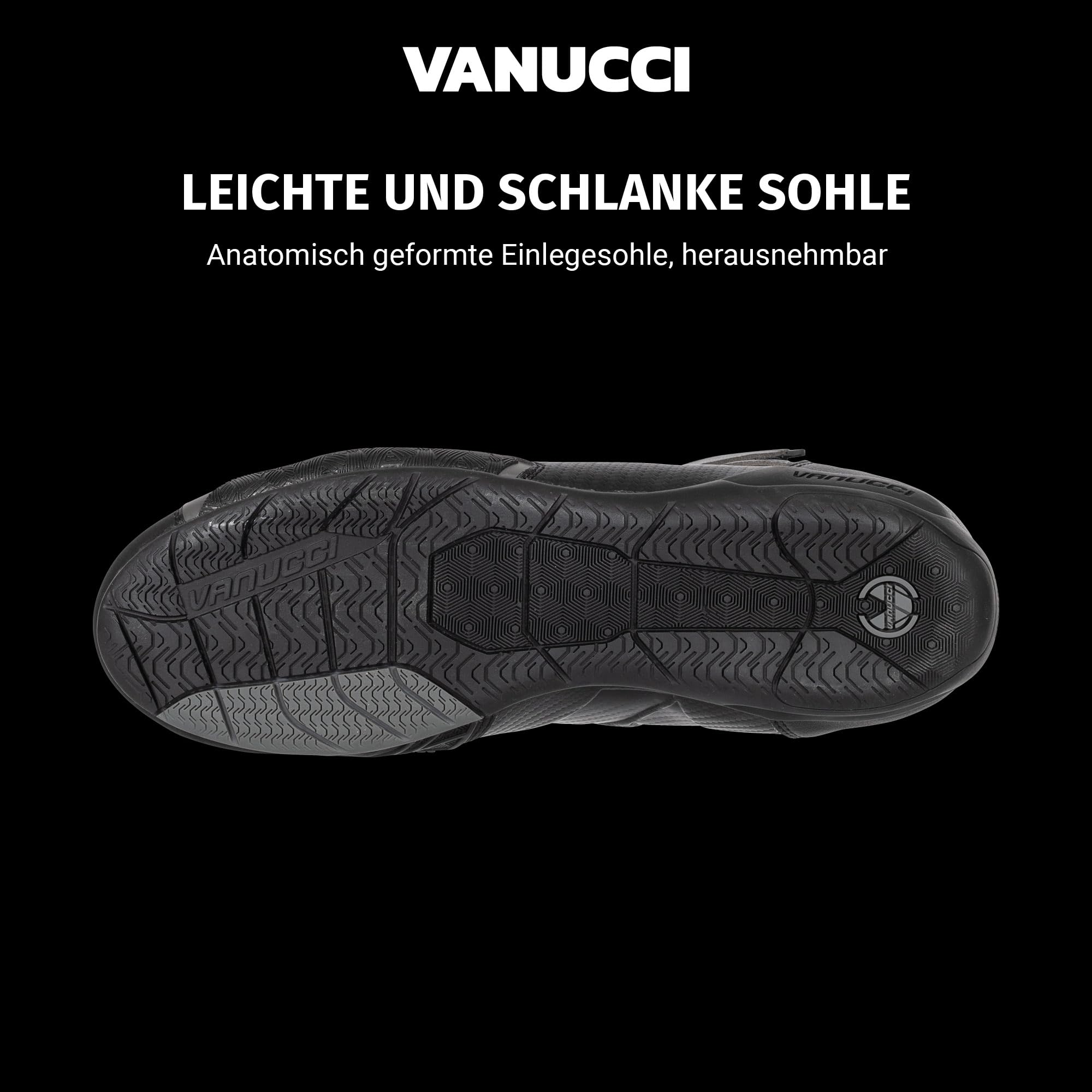 Vanucci VSB-3 Motorrad Schuhe Herren, Leichte Motorradschuhe mit CE-Zertifizierung, Atmungsaktive Motorradstiefel Herren, Gr. 40-46