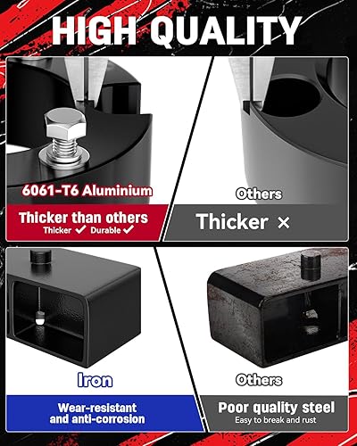 Miniatura 5 de Richeer Kit de elevación de nivelación delantera y trasera de 3 pulgadas y 2 pulgadas para Tundra 1999-2006, espaciadores de puntal delantero de 3