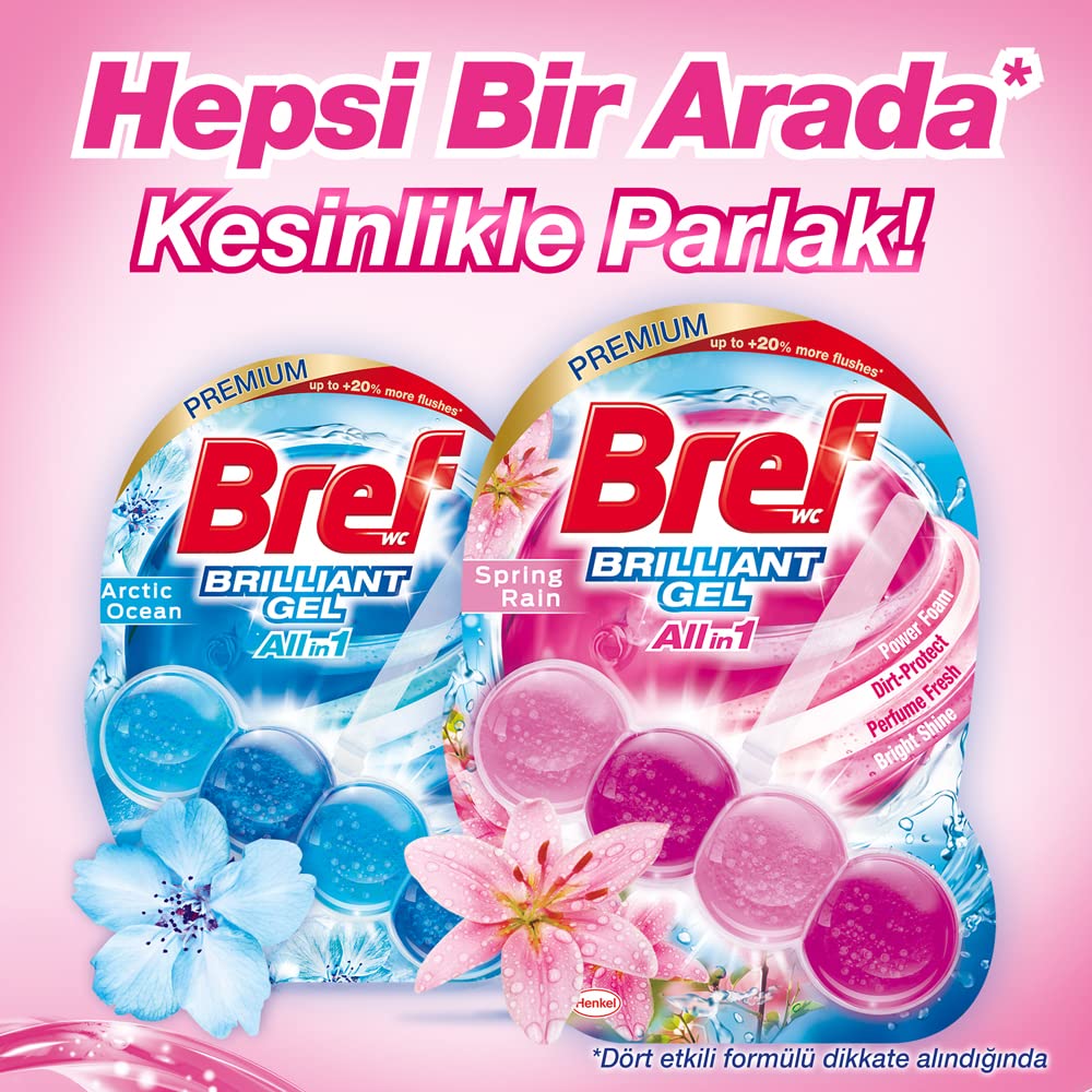 Bref WC Brilliant Tuvalet Temizleme Jel Çiçek Kokulu 2'li 2 x 42 g, Jel Çiçek 2