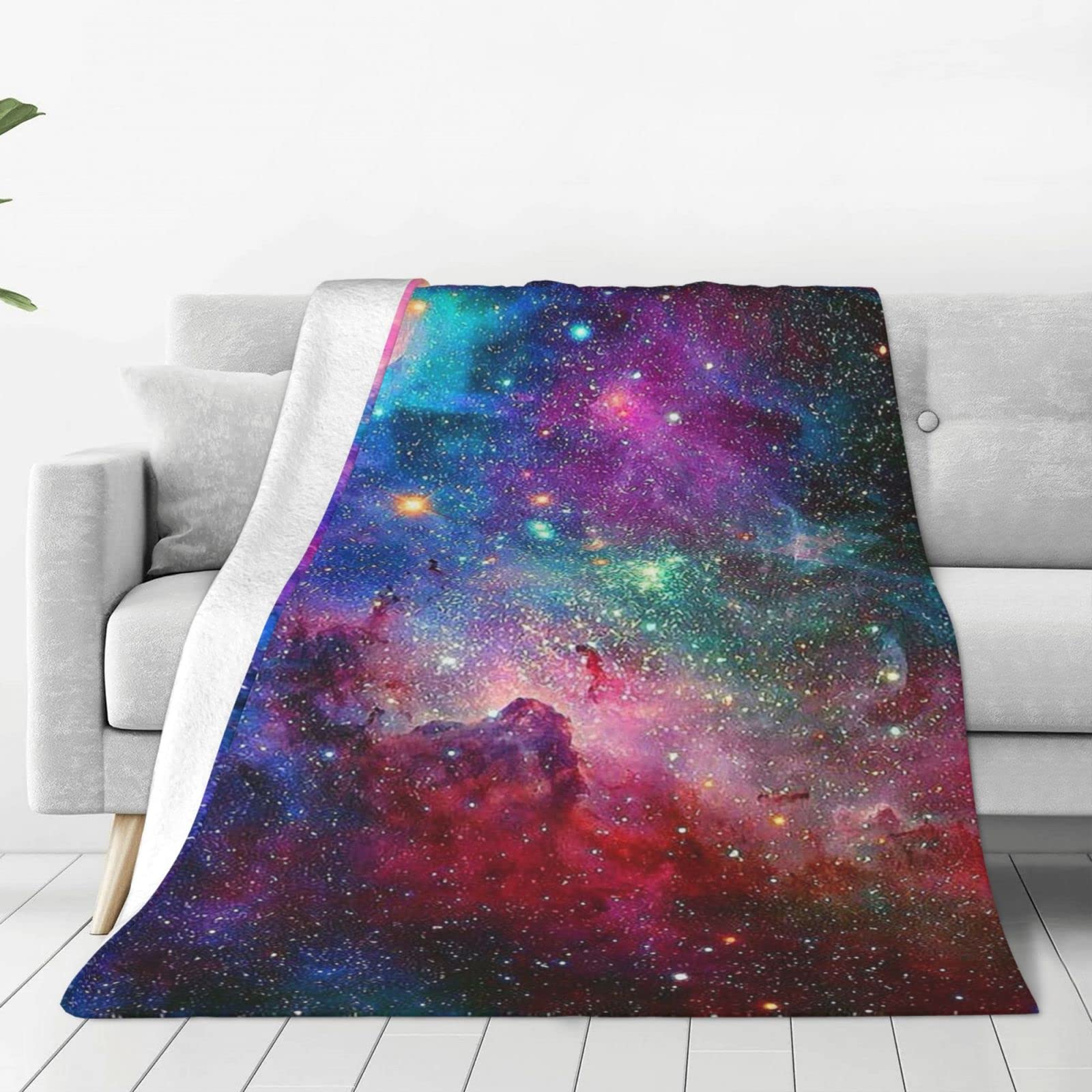 Couverture chaude galaxie en micro polaire pour lit et chambre adulte