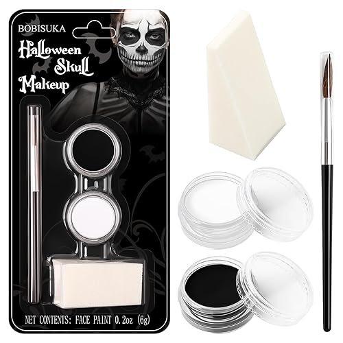 Black and White Face Paint Skeleton Makeup Kit Halloween Character