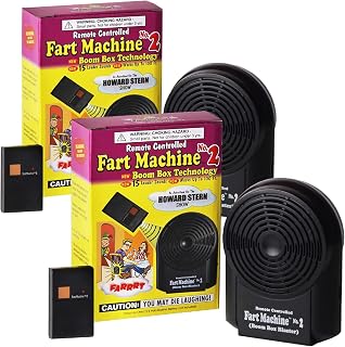 Remote Controlled Fart Machine #2 with Boom Box Technology [Two Pack] - 15 Realistic Sounds - Wireless with 100 ft Range