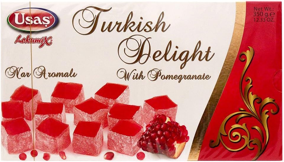 Usas Turkish Delight with Pomegranate Flavor, 12.3 Ounce (Pack of 12)