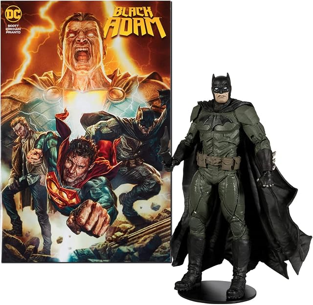 McFarlane Toys, 7-Inch DC Direct Black Adam Batman Action Figure with 22 Moving Parts, Collectible DC Black Adam Comic Figure with Unique Collectible Character Card and Comic Book  Ages 12+