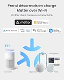 SwitchBot Purificateur D'air Avec Application Et Veilleuse, CADR 400m³/h, Jusqu'à 83㎡, Filtre HEPA Élimine 99.97% Moisissures Poussières, Mode Sommeil 20dB (Purificateur) - 2