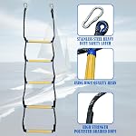Échelle de corde de bateau, échelle antidérapante robuste, échelle de corde marine portable, échelle pour bateau gonflable, Pontoon, Kayak, canot à moteur (échelle de corde à bateau -5-1 étapes)