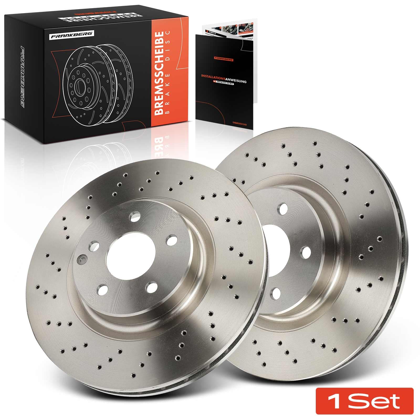 Frankberg 2 x tarcze hamulcowe przednie wentylowane średnica 330 mm 2304210512, 2304210812 | Kompatybilny z E-klasa W211, SL R230, klasa E T-model S211