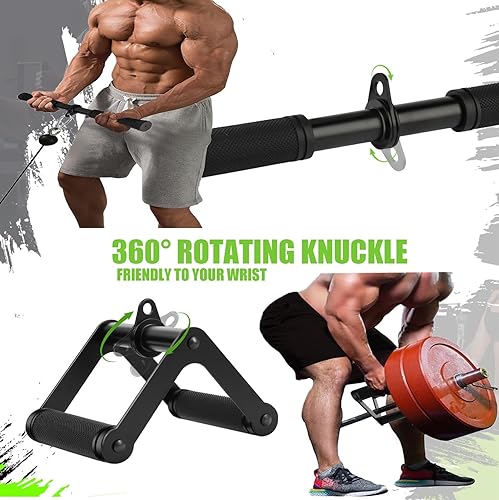 Miniatura 6 de Accesorio para máquina de cables, accesorios de tracción LAT mejorados de 1.3 pulgadas de agarre cómodo para gimnasio, barra de cuerda de tríceps,