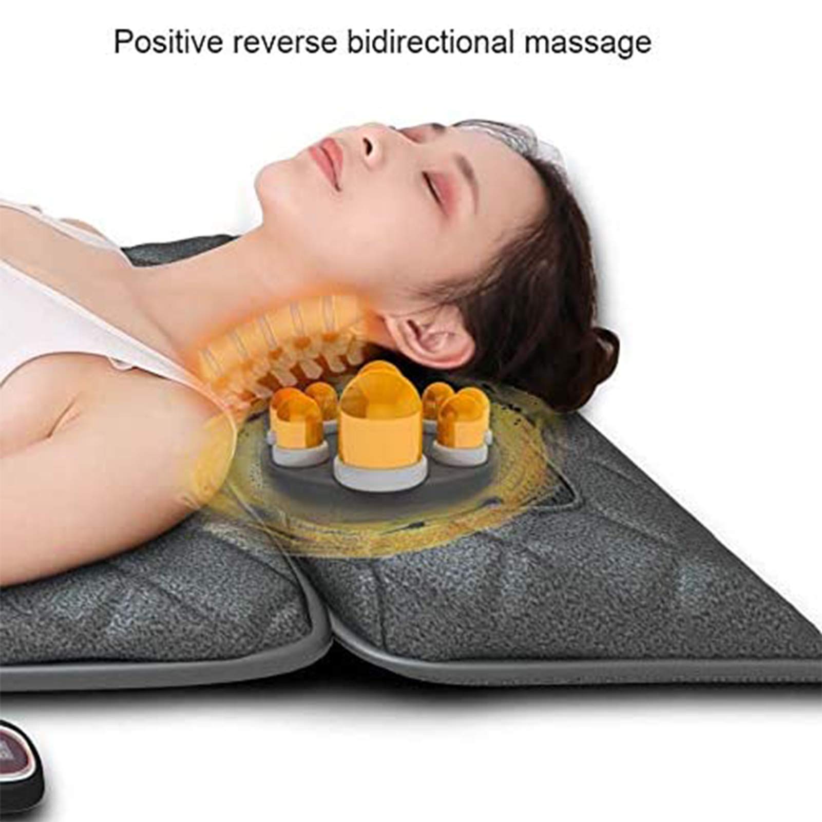 DEUYO Tappetino massaggiatore termico multifunzione per tutto il corpo, 10 punti di massaggio a vibrazione, con spegnimento automatico, cuscino per sedia da massaggio riscaldato per alleviare il
