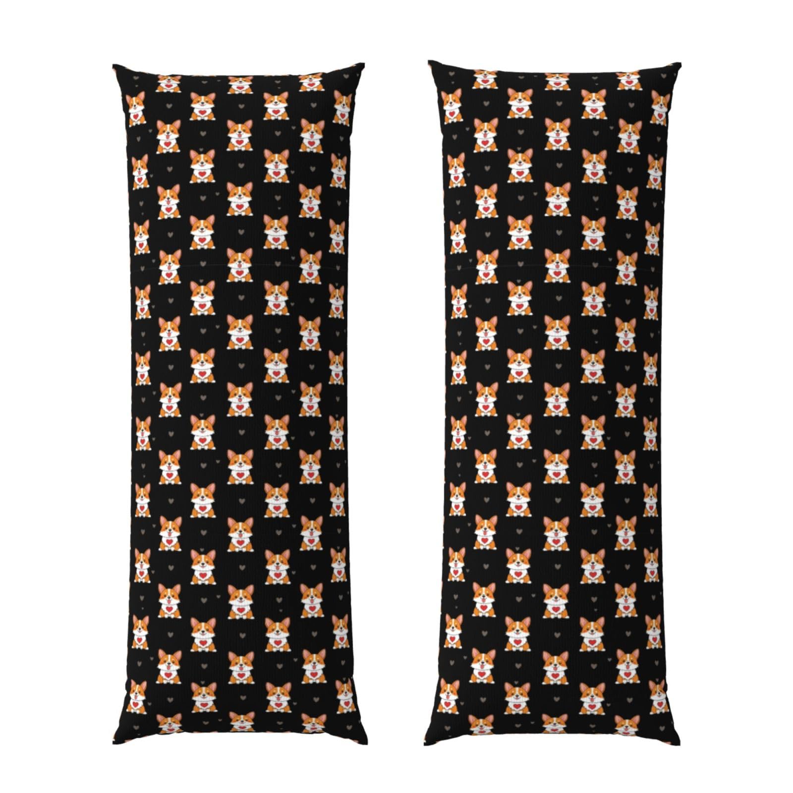 Long Pillowcase 20x60 Cute Funny Dog Puppy Welsh Corgi, Body Pillow Cover with Hidden Zipper, Premium Brushed Fabric, Breathable Protector for Bedroom Sofa Home