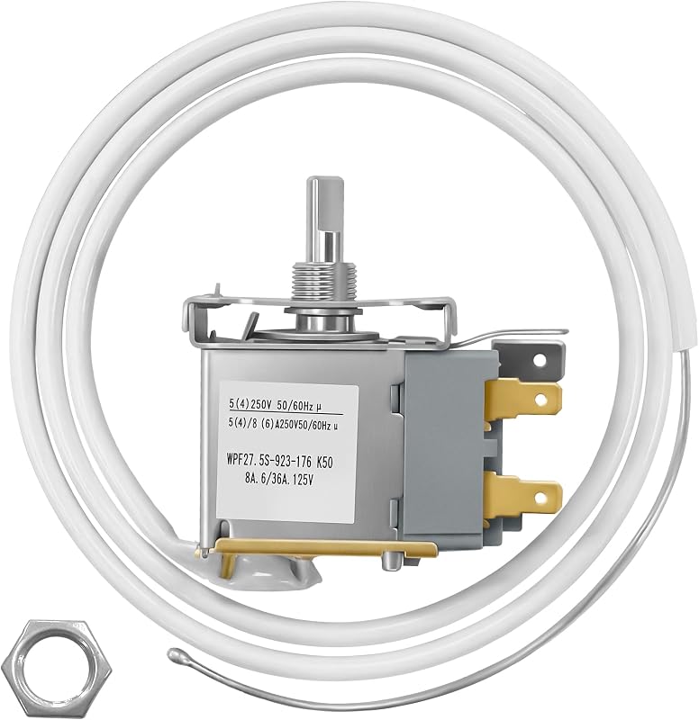 RF-7350-101 WPF27.5S-923 Refrigerator Thermostat Replacement for Haier | Temp control fits for Haier, Midea, Arctic King; replacement for mini fridge, refrigerators & freezers;stable capillary probe