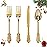 WDF 200 Pieces Gold Plastic Silverware Disposable - 50 Guests Heavy Duty Thanksgiving Gold Plastic Cutlery - Disposable Utensils Includes 100 Forks, 50 Spoons, 50 Knives Perfect for Party/Weeding