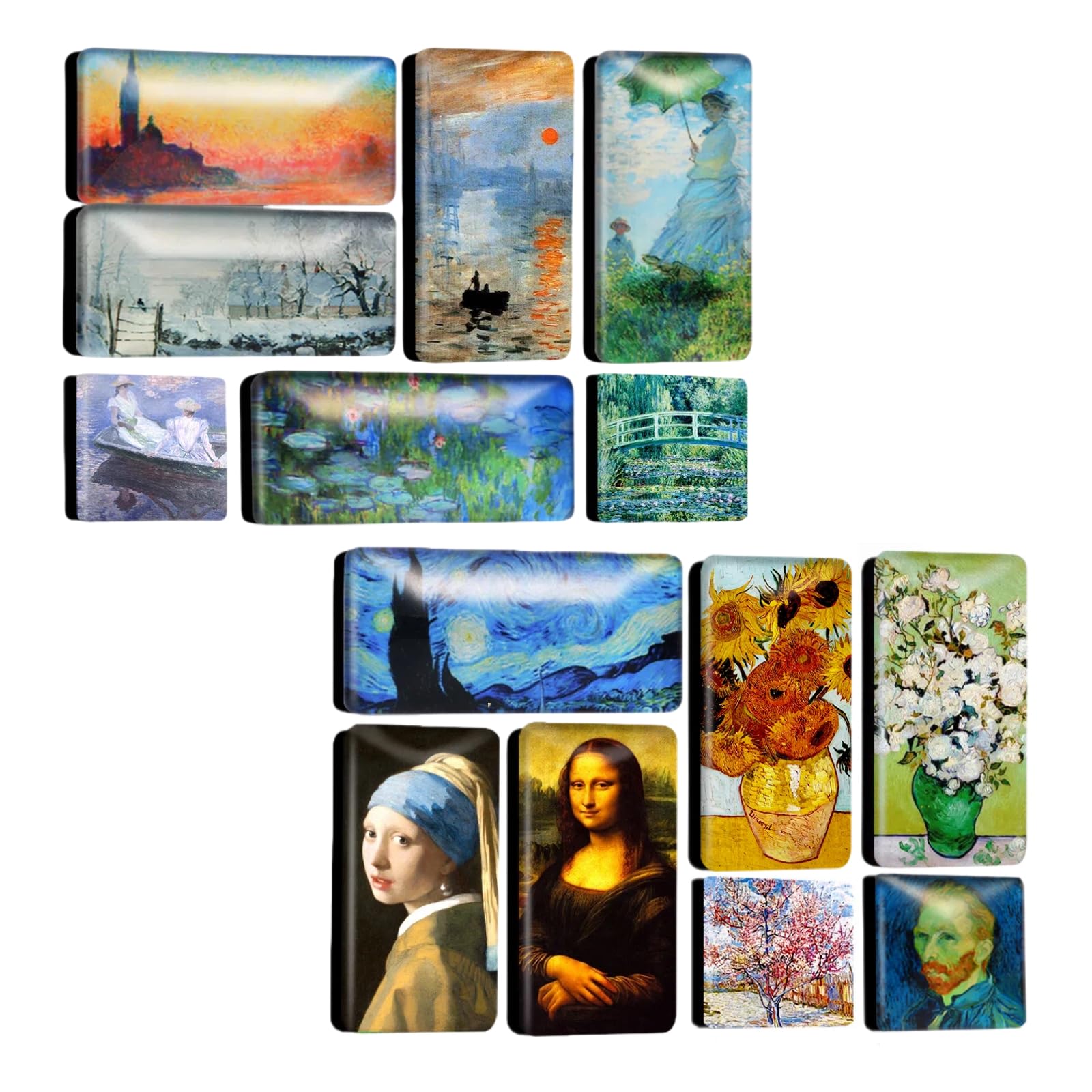 Claud Monet Art Magnets for Fridge, Artistic Decor for Refrigerator Whiteboard Office Kitchen Locker, Decorative Gift for Artwork Lovers (14, Small)