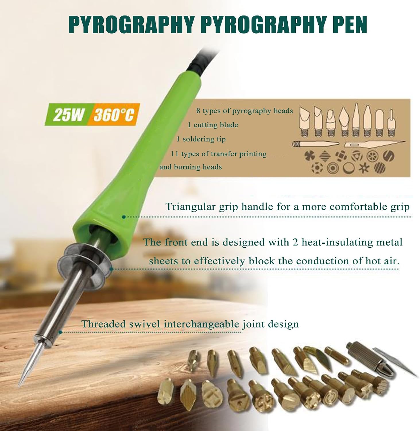 Upgraded Digital Wood Burner Tool, Pyrography Tool Wood Burning Pen Kit, Temperature Range 0-360℃, 8 Different Soldering Iron Tips, for Wood Leather Wood Burner for Adults Kids