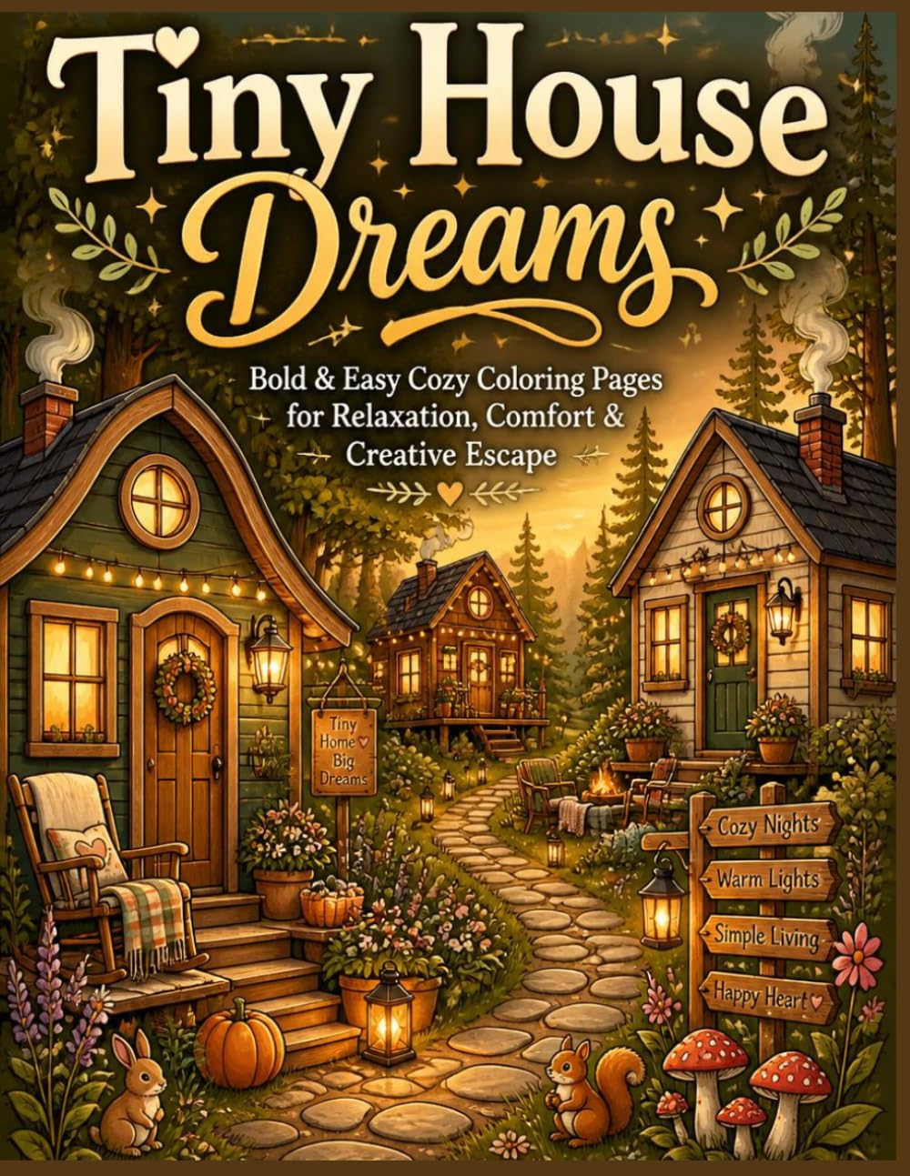 Tiny House Dreams: Bold & Easy Cozy Coloring Pages for Relaxation, Comfort & Creative Escape