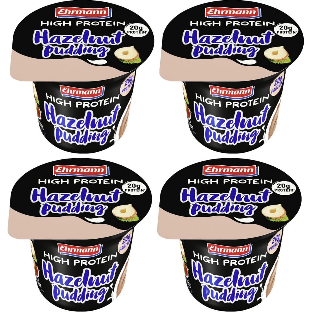 Ehrmann High Protein Pudding Hazelnut 200 gramm x 4 Stück [Frischegarantie]
