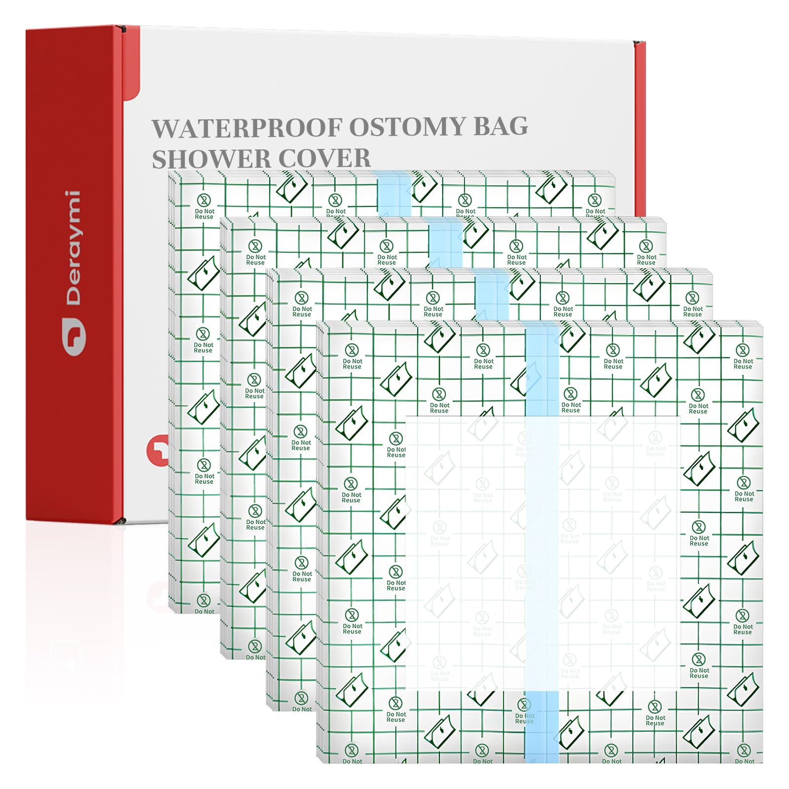DERAYMI 50pcs Stoma Zubehör Stomabeutel Abdeckung, 25×25cm Duschschutz Wasserdichtes Ostomy Bag Protectors Für Kolostomie, Ileostomie Und Urostomie